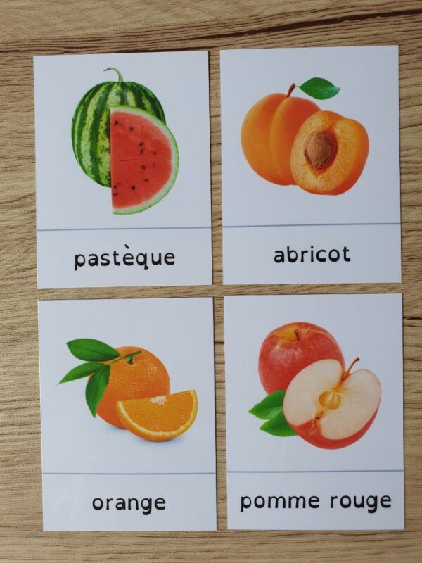 cartes de nomenclature – thème fruits