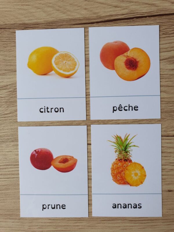 cartes de nomenclature – thème fruits