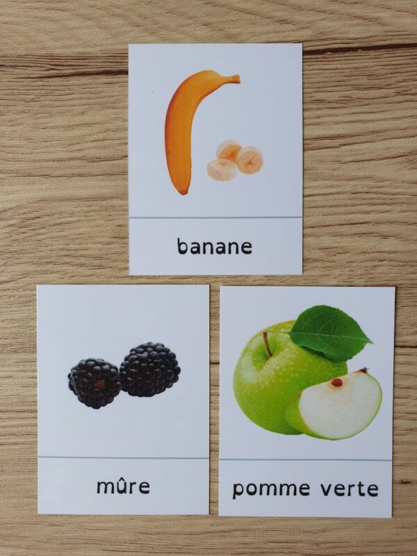 cartes de nomenclature – thème fruits