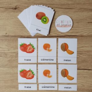 cartes de nomenclature – thème fruits