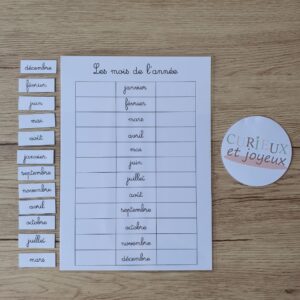 J'apprends les mois de l'année