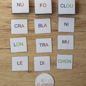 119 cartes syllabes capitales montessori