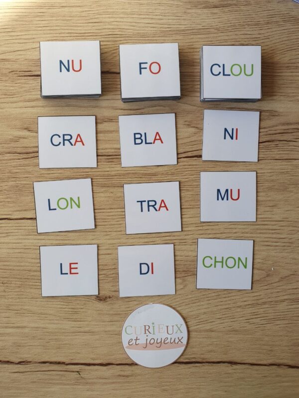 119 cartes syllabes capitales montessori