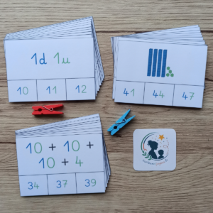 représentation du nombre cartes à pinces 10 à 49