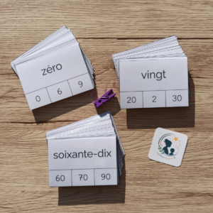 cartes à pince – nombres en lettres | 0 à 19 niveau 1 (copie)
